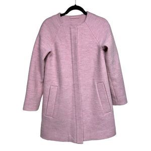Cos Women’s Pink Wool Collarless Coat Jacket - Size 2